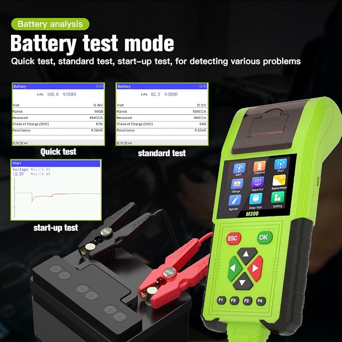2023 TopDiag M200 Motorcycle Diagnostic Scanner Moto Fault Code Reader Battery Tester Motoscan Tool (Full Version)