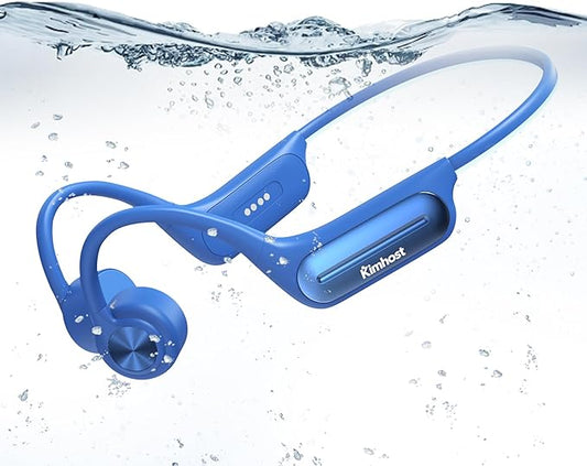 Bone Conduction Headphones-IP68 Swimming Headphones,Bone Conduction Earbuds with MP3 Mode 32GB Memory Up to 8 Hours Playtime Bluetooth 5.3 Running Headphones Secure Fit for Underwater (Light Blue)