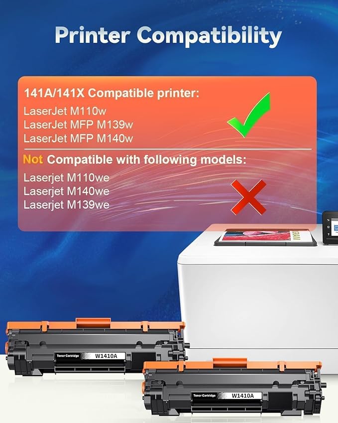 Skydo 141A Toner Cartridge 2 Black Replacement for HP 141A W1410A 141X W1410X Toner Cartridge Use for HP LaserJet Pro M110w MFP M140w M139w Printer Ink Laser All-in-One Copy（with chip,2 Black）