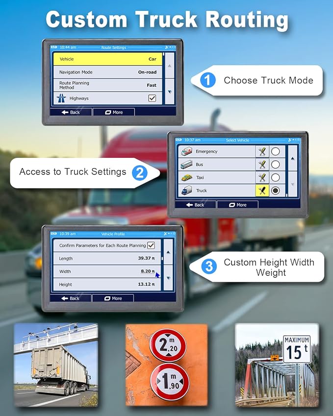 OHREX GPS Navigator for Car, Truck GPS Commercial Drivers 2026, Lifetime Free Maps Updates, with 7 inch Touchscreen, Spoken Driver Alerts, Custom Truck Routing