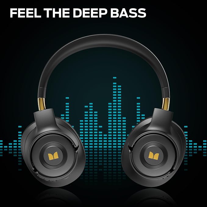 Monster Persona SE ANC Active Noise Cancelling Headphones, Over Ear Bluetooth Headphones Wireless, 60H Playtime, HiFi Stereo Audio, Deep Bass, Built-in Mic, Memory Foam Ear Cups for Home (Black)