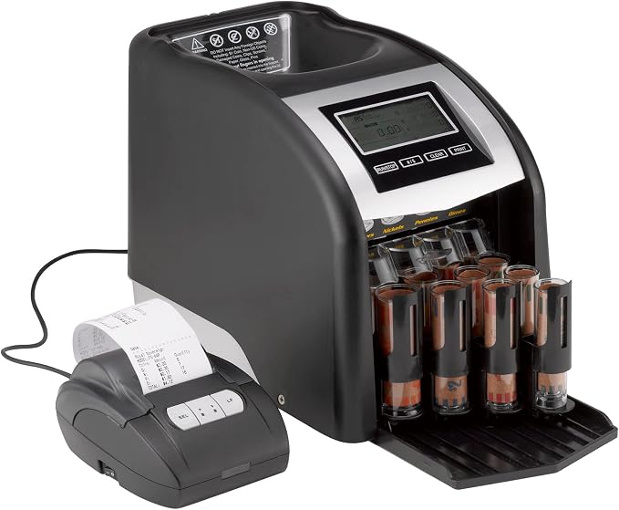 Royal Sovereign 4 Row Electric Coin Counter/Sorter with Patented Anti-Jam Technology & Digital Counting Display (FS-44N), Black