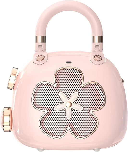 DOSS Candy 2-in-1 Mini Bluetooth Speaker & Cute Bag Charm with Loud Sound - A Perfect Fusion of Impressive Sound and Fashion Charm, Crafted to Surprise Women, Girlfriend, Wife, BFF, Teens-Light Pink