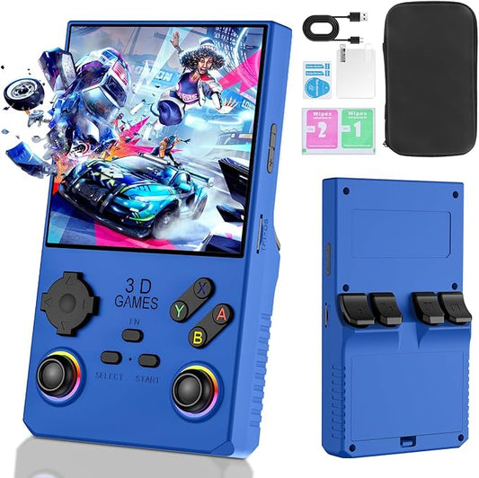 2026 V40MAX Upgraded Retro Handheld Game Console, Built in 40,000+Classic Games, 40+Simulators, Linux System, 4.0-inch 4K HD IPS Screen Video Player, 256GB, Portable Pocket Arcade Console(Sea Blue)