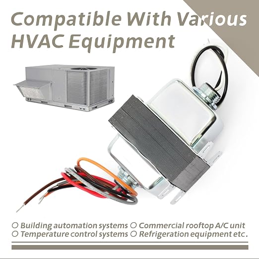 TR50VA008 Step-Down Transformer with Circuit Breaker Compatible with HVAC Systems 50VA 480/277/240/208VAC to 120VAC, Foot and Dual Threaded Hub Mount