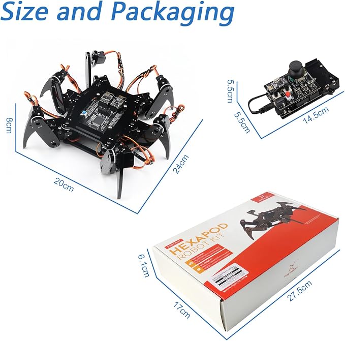 Freenove Hexapod Robot Kit with Remote (Compatible with Arduino IDE), Walking Crawling Twisting, App Remote Control, Servo STEM Project