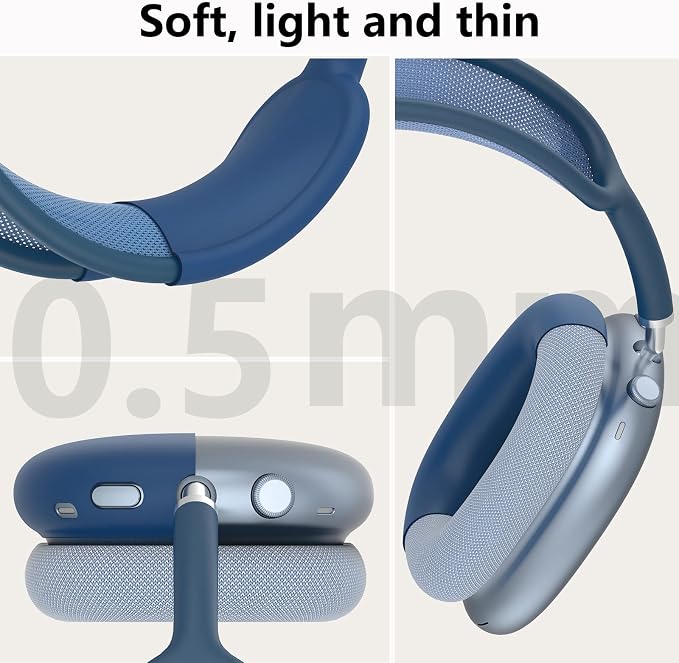 Silicone Case Cover for AirPods Max Headphones, Ear Pad Case Cover/Ear Cups Cover/Headband Cover for AirPods Max 2/1 (2026/2024/2020)(USB-C/Lightning),Silicone Accessories for Apple AirPod Max 2, Blue
