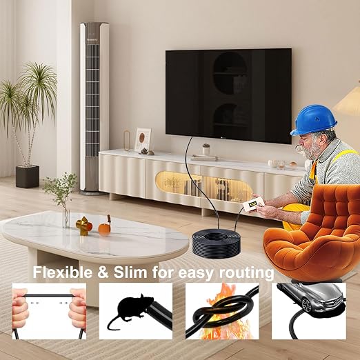 Fiber Optic 200 ft hdmi Cable,18Gbps 4k Ultra high Speed Support 4K@60Hz(4:4:4 RGB) HDR10,HDCP2.2,eARC,3D,CEC Unidirectional Active 2.0 Cord,Shielding Interference,Slim and Flexible