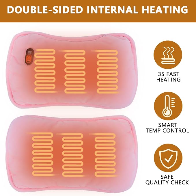 Hand Warmers Rechargeable, 10000mAh Electric Heated Gloves Portable Graphene Handwarmers Pouch with 3 Levels & Double-Sided Heating for Hunting Camping Golf Xmas Gifts for Women Men