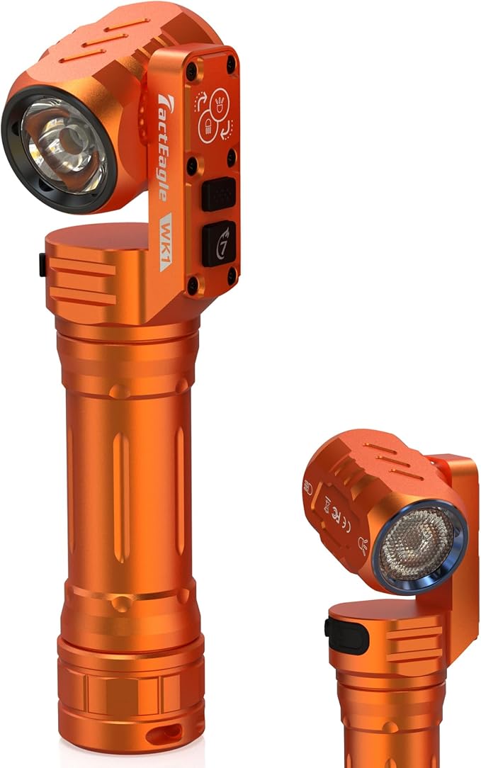 Rechargeable Flashlight High Lumens, 1400 Lumens Pocket Flashlight with 180 Degree Head, Dual Light Sources Magnetic Flashlight for Camping, Working, Outdoor, Hiking, Emergency
