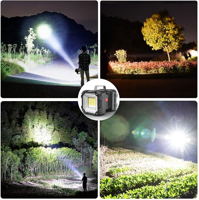 AlpsWolf Rechargeable Flashlight, LED Spotlight Flashlight 15000 Capacity 4000LM 20h Ultra-Long Standby Ultra Bright Flashlight Waterproof with USB Output as a Power Bank for Camping Accessories