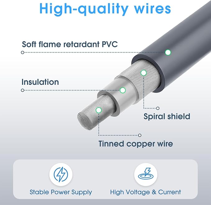 Starlink Mini DC Cable 16.4FT/5M, Starlink Mini Accessories 20AWG Replacement Starlink DC to DC Power Cable, Power Cord Outdoor for Starlink Mini Power Supply Male to Male Waterproof