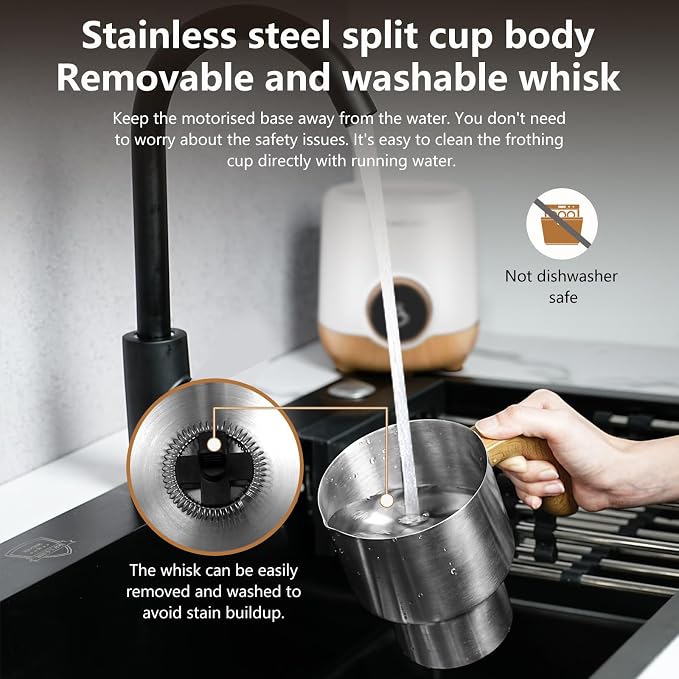 AMZCHEF 8-IN-1 Milk Frother and Steamer 21 oz, 550 Watts Split Stainless Steel Automatic Steamer, Milk's Warmer for Latte, Cappuccino, Hot Chocolate, Hot&Cold Froth, Heated Milk, Baby Food, White
