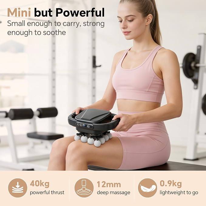 Beown 16 Head Massage Gun Deep Tissue, Fathers Day Dad Gifts, Back Muscle Massager with 3 Modes & 30 Intensity Levels for Legs, Waist, Back, Neck, Portable Percussion Massage Gun for Pain Relief,