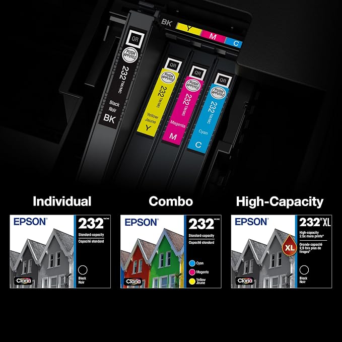 Epson 232 Claria Ink High Capacity Black & Standard Color Cartridge Combo Pack (T232XL-BCS) Works with Workforce WF-2930,2950 and Expression XP-4200,4205,(Pack of 2)