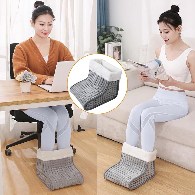 Heating Pad for Feet - Gray, Electric Foot Warmer Under Desk,9 Heat Levels & 4 Timer Settings - Ultimate Foot Comfort!Foot Heater