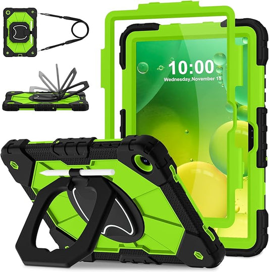 WESOROL Case for Samsung Galaxy Tab A11 Plus Galaxy Tab A9 Plus 11 Inch,Shockproof Cover for Samsung Tablet A11+/A9+ Case with Screen Protector 360 Rotating Stand Pencil Holder,Black Green