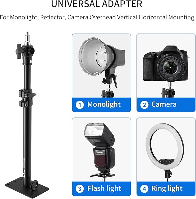 Meking Photography Camera Wall Mount Boom Arm, Ceiling Wall Mounting Up to 22inch for Photo Video Studio Strobe Light, Softbox, Overhead Mount, with 3/8 1/4 Thread, 2 Pack