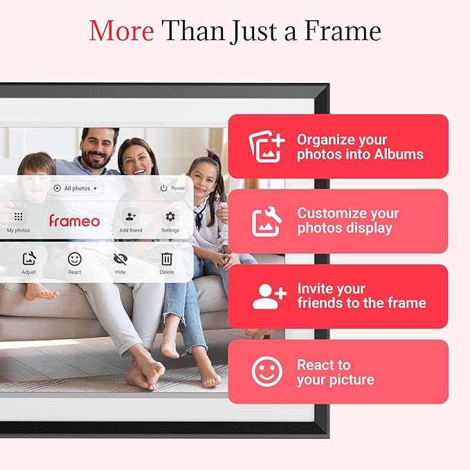 Frameo Digital Picture Frame – 10.1 Inch Smart Wi-Fi Photo Frame with Easy App Connection, for Women, Mom, Grandma, Wife, Girlfriend, Wedding Gift, Share Memories Instantly via Free App