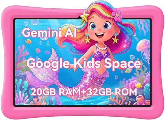 SVITOO Kids Tablet 10 Inch, Android Tablets Toddler Tablet with Parental Controls, 20GB Ram 32GB ROM 1TB Expandable, Dual Camera, 6000mah WiFi 6, Shockproof Eva Case Pink