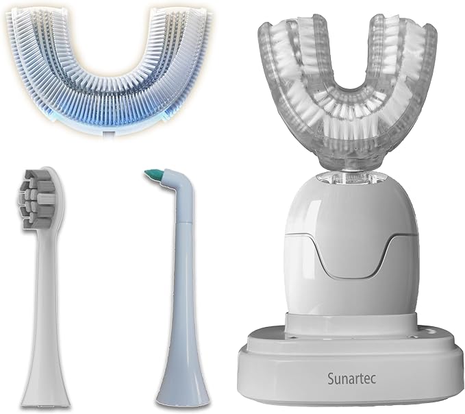 360° U-Shaped Automatic Sonic Toothbrush for Adults, Suitable for People with Limited Mobility Original Newupgrade Electric Toothbrushes, Multiple Brush Heads Options,IPX7 Waterproof