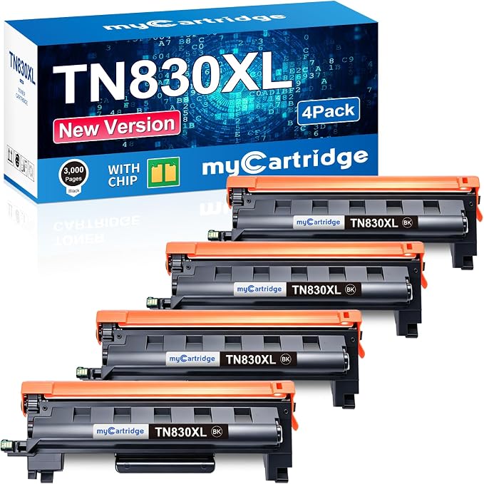 myCartridge Compatible Toner Cartridge Replacement for Brother DCP-L2640DW TN830XL TN830 TN830 XL TN-830 TN-830XL Toner 4PK Use for HL-L2460DW MFC-L2820DW HL-L2405W HL-L2480DW Printer