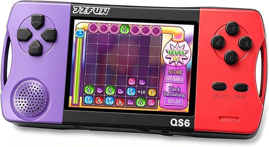 16 Bit Handheld Games for Kids with 3.5" IPS Large Screen Built-in 216 Retro Video Games Portable Gaming Player with Rechargeable Battery Mini Arcade Electronic Toy Gifts for Boys Girls (Purple+Red)
