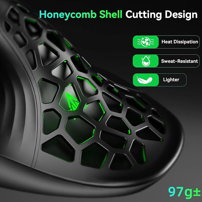 SOLAKAKA E9 Vertical MMO Gaming Mouse,24800 DPI,Tri-Mode Ergonomic Wireless Mouse with 10 Side Buttons,RGB Mouse for PC/Mac Black