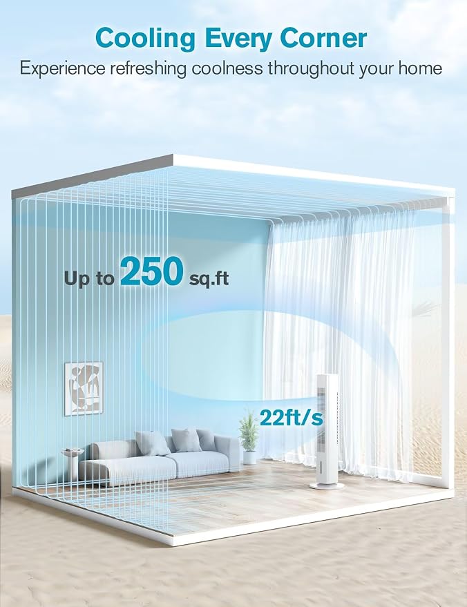 Windowless Portable Air Conditioner, Evaporative Air Cooler w/1.2L Water Tank, 3 Ice Packs, 7H Timer, 60° Swing, No Hose No Window Needed, 3-IN-1 Portable AC Unit for Room Bedroom Outdoor, white-16