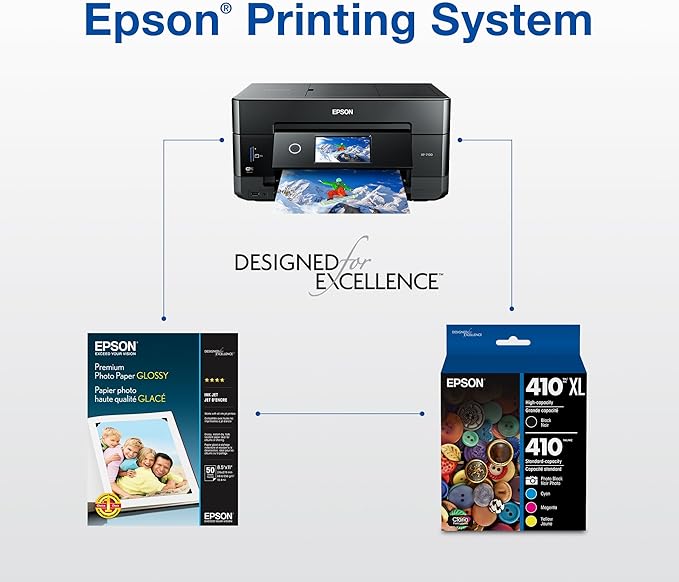EPSON 410 Claria Premium Ink High Capacity Black & Standard Color Cartridge Combo Pack (T410XL-BCS) Works with Expression XP-530, 630, 640, 7100, 830
