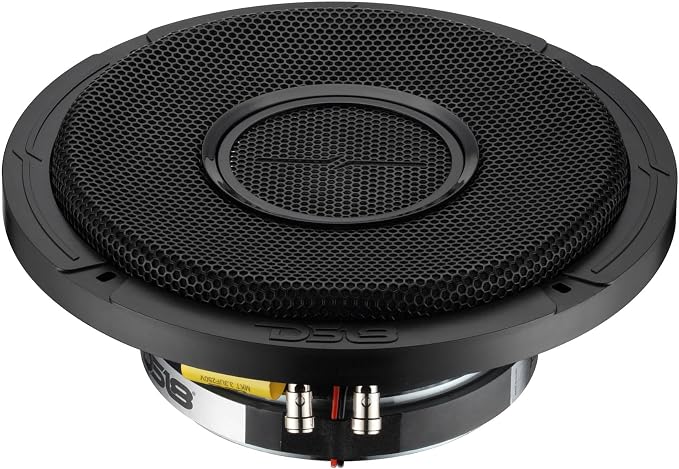 DS18 PRO-HY8MSL 8" Shallow Hybrid Mid-Range Car Audio Loudspeaker with Built-in Driver and Grill Included 400W Max 200W RMS 8 Ohms (1 Speaker)