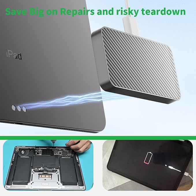 Magnetic Wireless Charger for iPad Pro 11 (1st/2nd/3rd/4th) & iPad Air 11 (M2/M3) & iPad Air 10.9 (4th/5th), 18W Fast Charging Smart Connector Alloy Wireless Charging Pad with USB-C Cord Cable