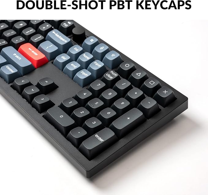 Keychron V6 Wired Custom Mechanical Keyboard Knob Version, Full-size QMK/VIA Programmable Macro with Hot-swappable Keychron K Pro Brown Switch Compatible with Mac Windows Linux Black (Non-Transparent)