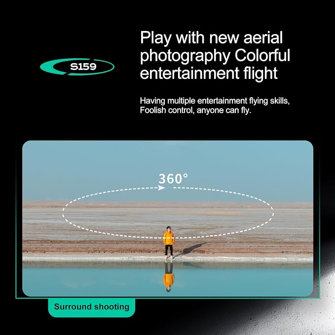 ikaufen S159 GPS Drone with 4K Dual Camera, Obstacle Avoidance, Brushless Motor, 5G Transmission, 25min Flight Time, RC Quadcopter with Screen Remote Control for Adults(S159 screen control+ 2 Battery Black)