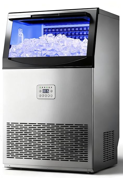 Manastin Commercial Ice Maker, Upgaded 200lbs/24H Large Ice Machine with 33LBS Storage Capacity, Under Counter Ice Maker with Water Filter, for Home & Bar, Self-Cleaning, Timer, 96 Ice Cubes/15 Mins