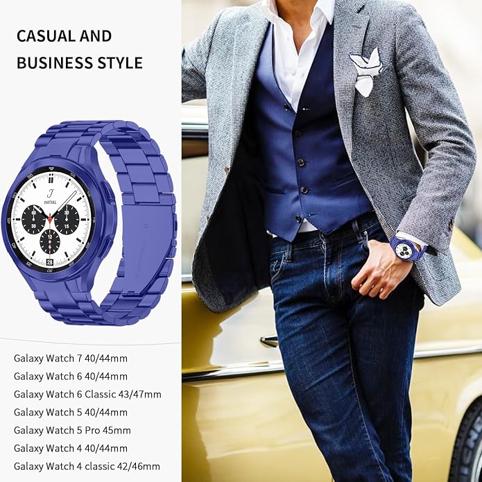 GOLDTOLUCK No Gap Stainless Steel Band Compatible with Samsung Galaxy Watch 8 7 6 5 4 Classic FE Pro Ultra 40mm 44mm 46mm 43mm 47mm 45mm 42mm Replacement Men Women Milanese Metal Elegant Casual