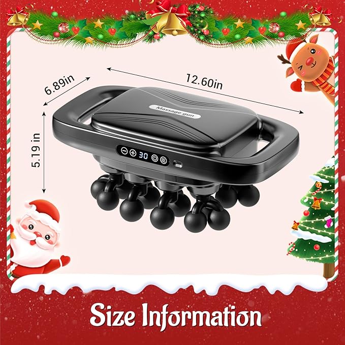 20 Head Massage Gun Deep Tissue with 3 Modes & 30 Levels, Percussion Multi-Head Handheld Portable Massager, Quiet Muscle Electric Massager Gun for Back Neck Shoulder Legs Pain Relief, Gifts Women Men