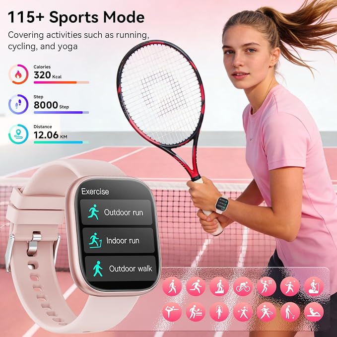 Mingtawn Smart Watches for Women Men with 7 Interchangeable Bands,1.83" HD Smart Watch with Heart Rate/Sleep Monitor,Fitness Watch with Bluetooth Call,120+ Sport Modes Activity Tracker Bands Gift Set