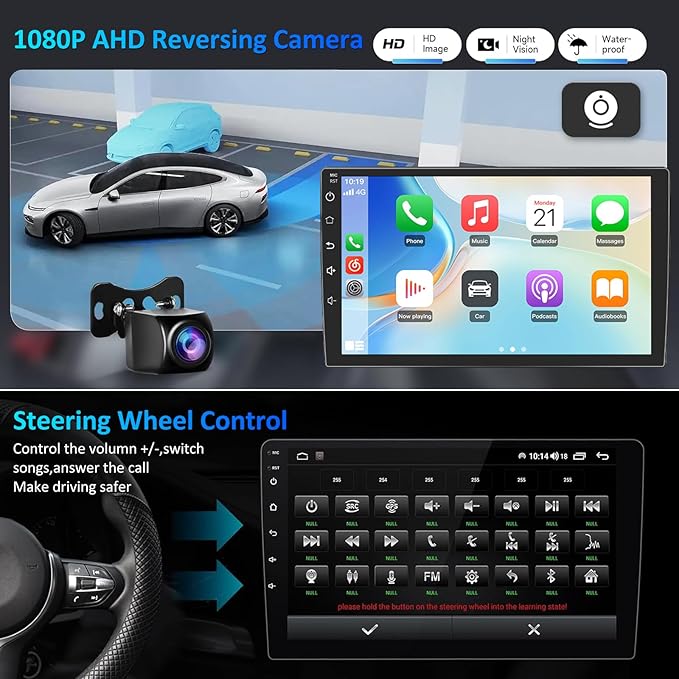 4G+64G Car Stereo for Dodge RAM 1500 Radio 2009-2012: Android 15 Car Radio Upgrade for Dodge Ram 1500 2500 3500, Wireless/Wire Carplay&Android Auto/Bluetooth/WiFi/GPS/FM SWC/Backup Camera