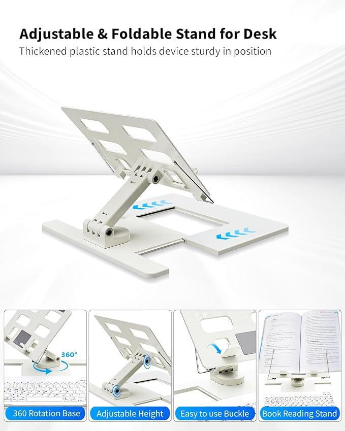 Desk Stand and Bluetooth Keyboard Combo for Samsung Galaxy Z Fold 7/6/5/4/Z Trifold, 4 in 1 Set Include Mouse Pen, Adjustable Foldable Tablet Stand Holder Fits for Motorola Razr Fold 2026