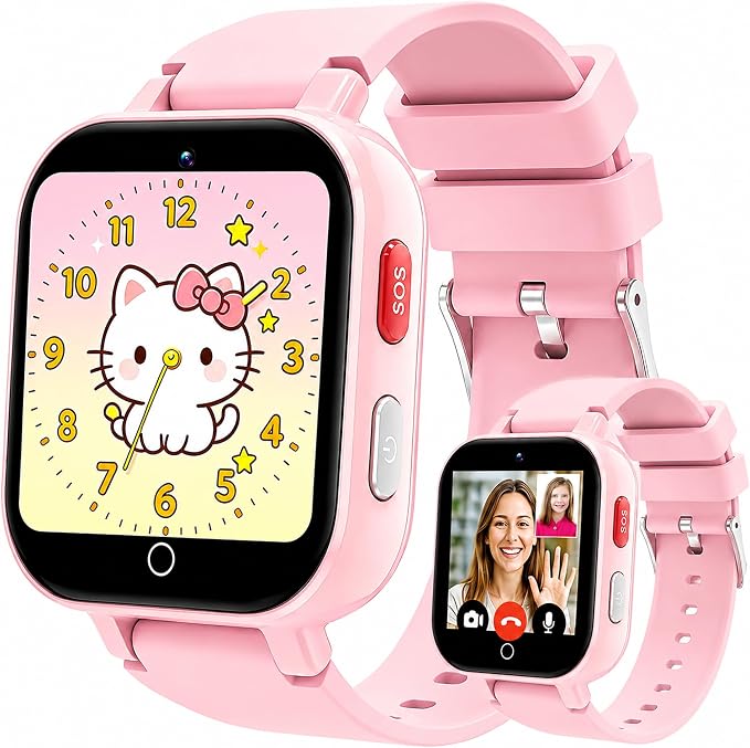 4G Kids Smart Watch with GPS Tracker, Video & Voice Call, SOS, WiFi, IP68 Waterproof, AI Smart Features, Parental Control Phone Watch for Boys Girls Age 4-12(SIM Card Included)