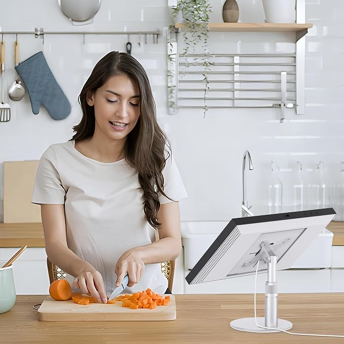 Tiltable Stand for Echo Show 21 and Show 15 (1st, 2nd Gen), Rotatable Table Holder for Alexa 21, Metal Desktop Base for Echo 15
