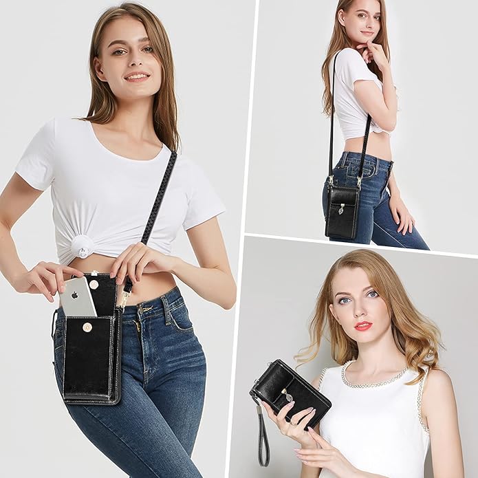 HUANLANG Small Crossbody Phone Bags for Women Leather Cell Phone Purse Wallet | Small, Cell Phone
