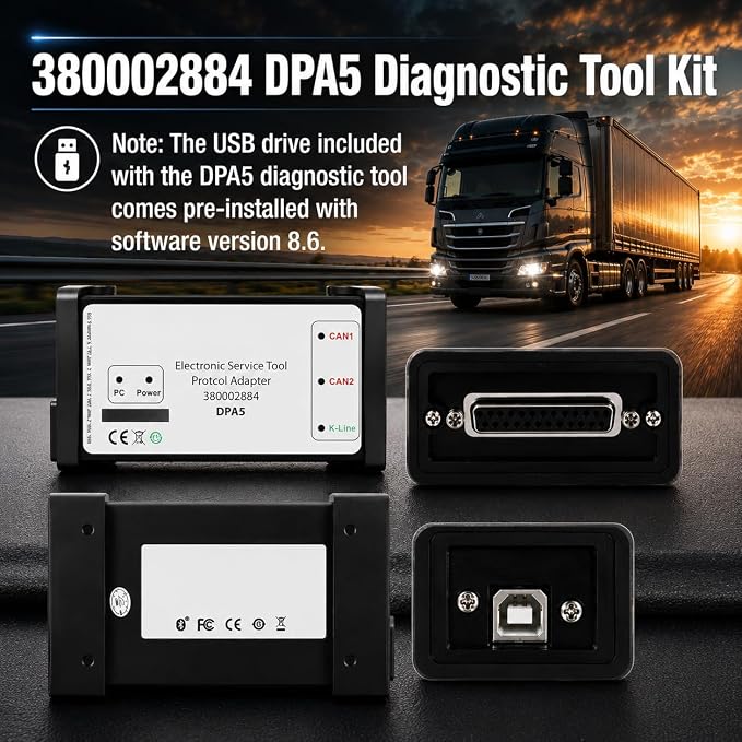 380002884 DPA5 V8.6 EST Diagnostic Tool Kit for New Holland Tractor | Dearborn Protocol Adapter 5 for New Holland Electronic Service Tools for Tractor Loaders 380002884