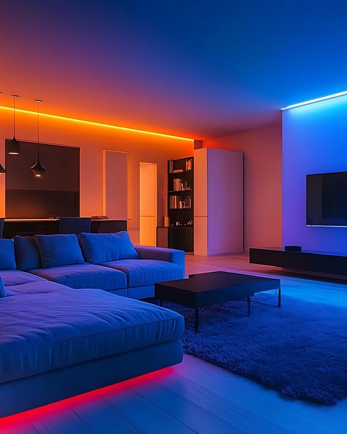 RGBW COB Led Light Strip 32.8FT/10M, 12mm Width Flexible Led Tape Light 6720LEDs, Smart COB Led Strip Lights Dimmable for Room Decor(Without 24V/8A Adapter&Controller)