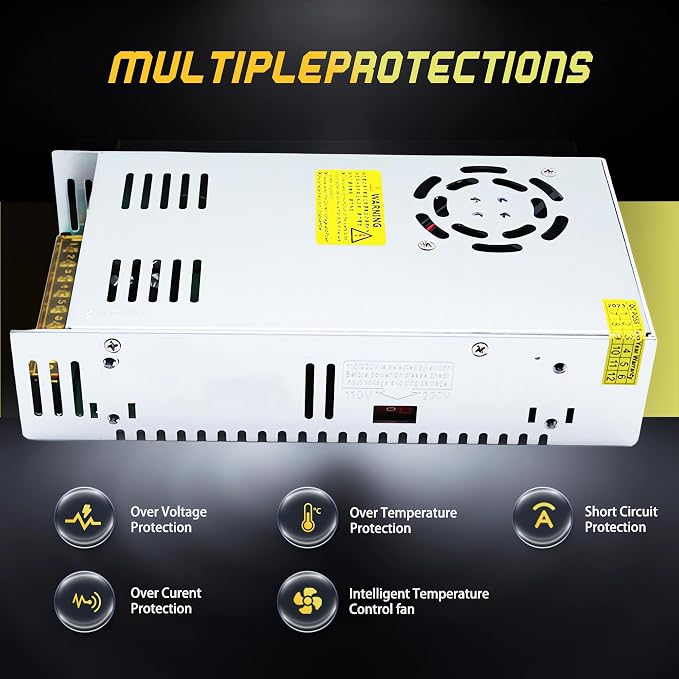 DC 12V 30A 360W Power Supply SMPS AC 110V/220V-DC 12V Transformer Adapter for Advertising Signs,CCTV Camera Security System,Computer Project of Industrial Power Supplies (DC12V-30A-360W)