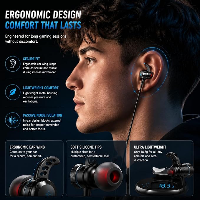 KASOTT SoundMaster Pro V1 - Gaming Earphones with Dual Audio Drivers,Battle Buds,in-Line Mic with Mute and Volume Control, Compatible with Xbox Series,Xbox One,PS5,PS4,Switch,Pc with 3.5mm Aux