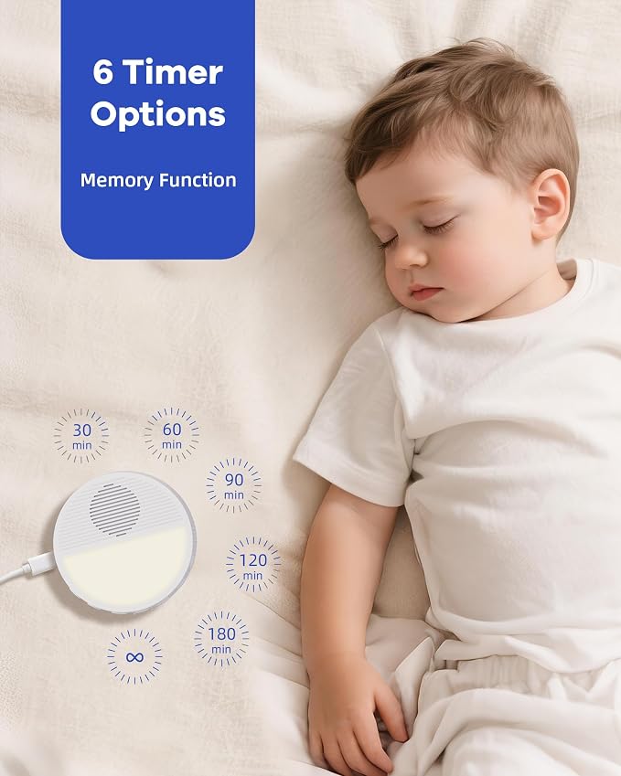 Sunset Scene White Noise Sound Machine, Wall Plug in White Noise Machine for Office Privacy & Noise Canceling, Portable Sound Machine with Light for Bedroom, Office, Clinic, Corridor, 3 Pack