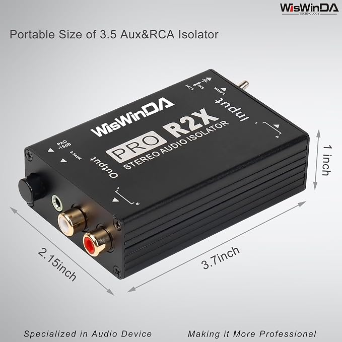 Noise Isolator RCA Audio Hum Eliminator (No Affects Bass) Noise Filter Aluminum Shell Ground Loop Noise Isolator for HiFi Stereo Home Theater Car Audio Player Plug&Play (RCA/3.5 Aux Isolator)