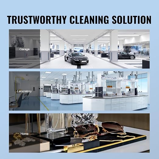 VEVOR Ultrasonic Cleaning with Digital Timer & Heater, Professional Ultra Sonic Jewelry Cleaner, Stainless Steel Heated Cleaning Machine for Glasses Watch Rings Small Parts Circuit Board (22L)